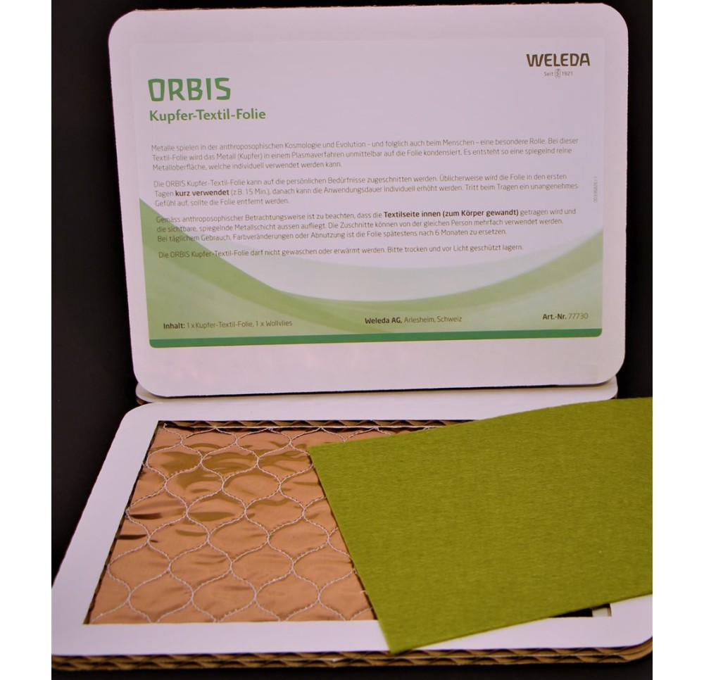 ORBIS feuille-textile-cuivre vert