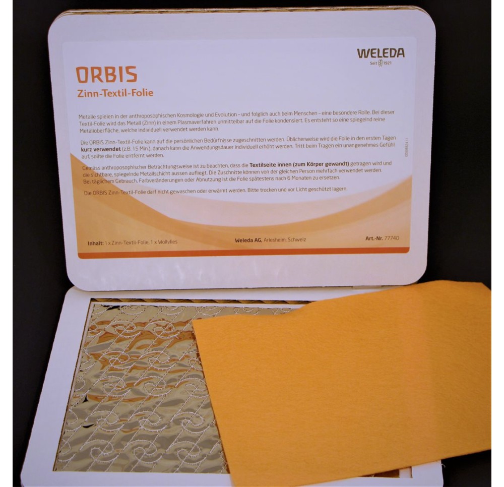 ORBIS feuille-textile-étain orange