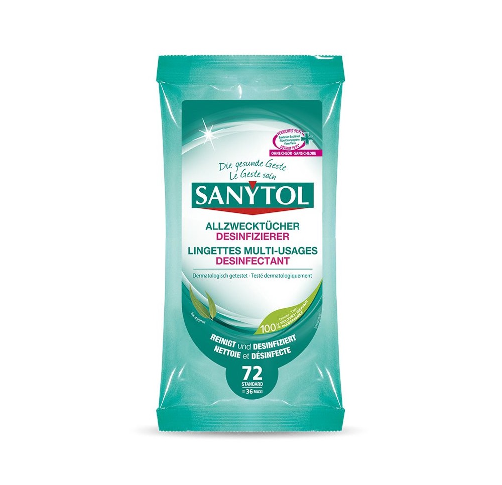 SANYTOL lingettes multi-usages désinfectant 72 pce