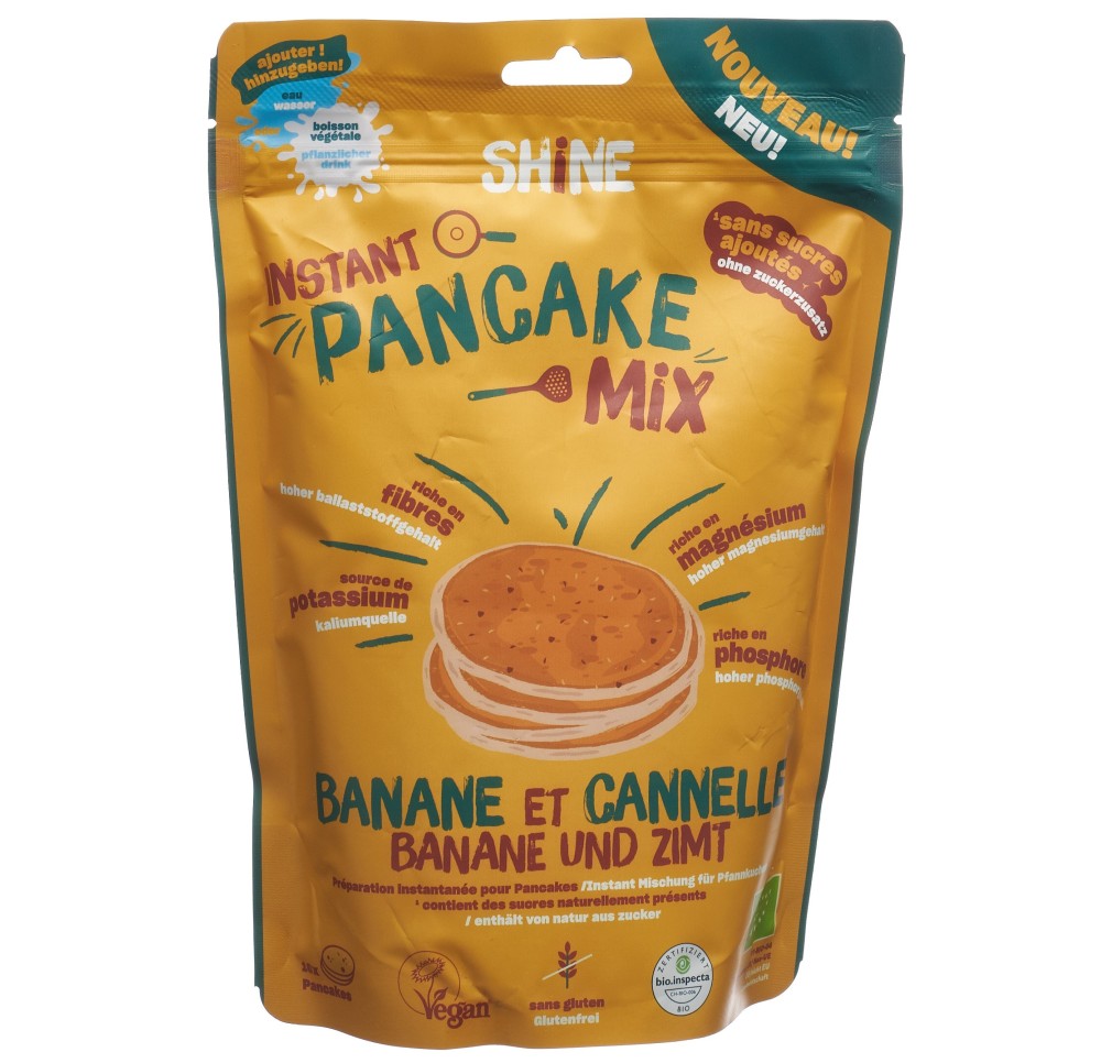 SHINE Instant Pancake Mix banane&canne BIO 400 g