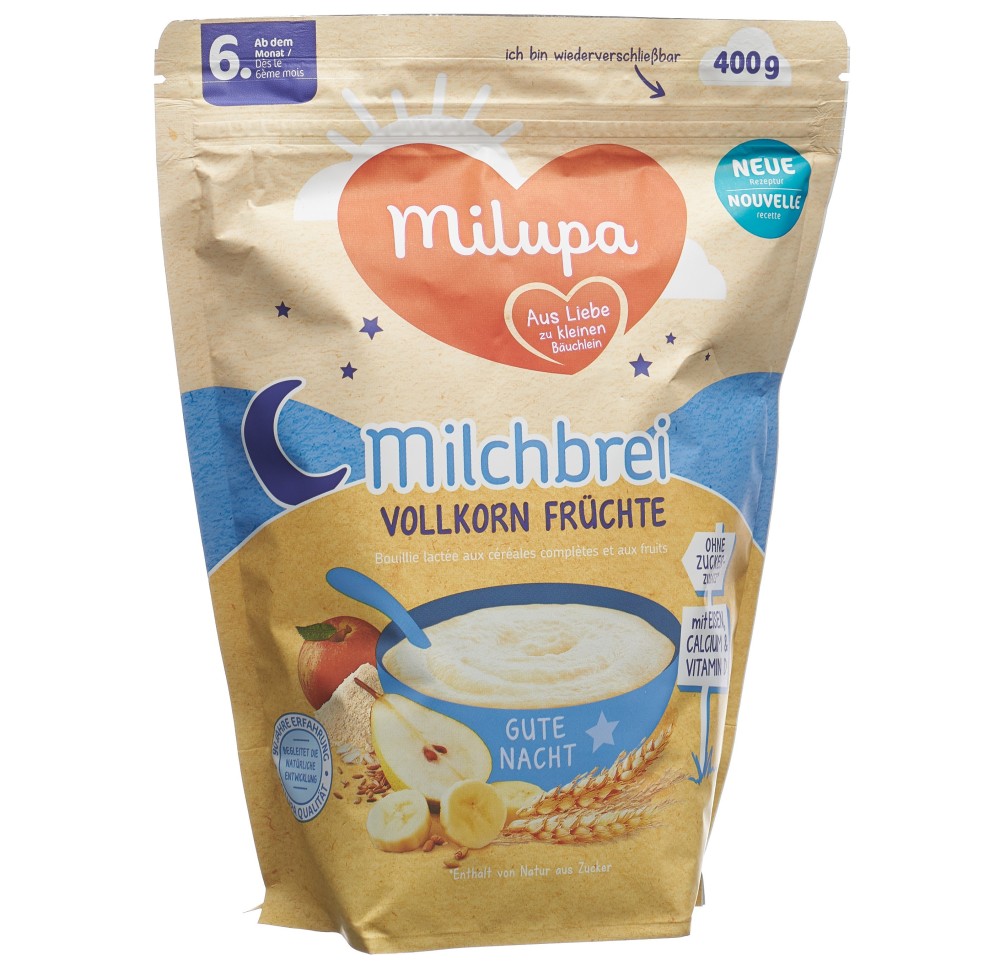 MILUPA bouillie lactée céréal comp fruit 6m+ 400 g MILUPA bouillie lactée céréal comp fruit 6m+ 400 g