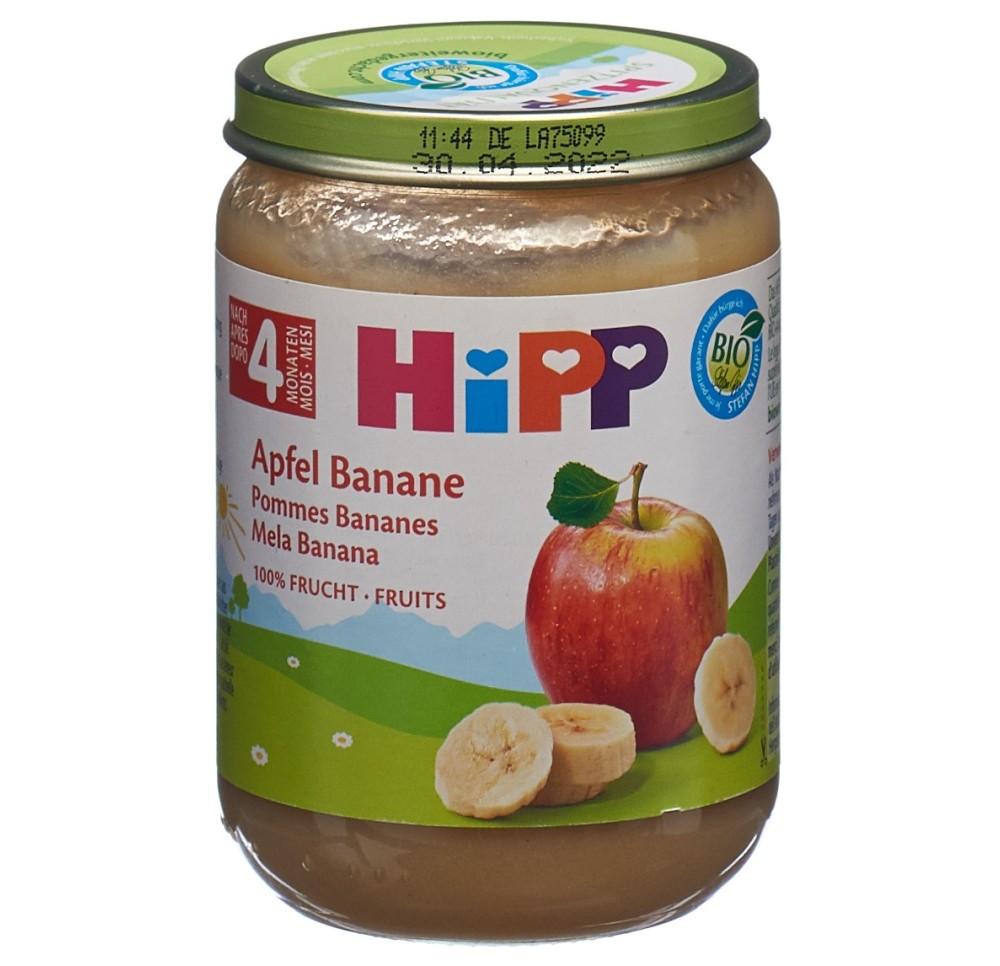 HIPP pommes bananes verre 190 g HIPP pommes bananes verre 190 g