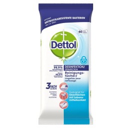 DETTOL lingettes désinfection et nettoyage 60 pce