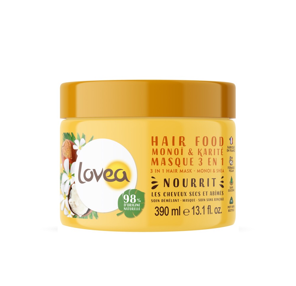 LOVEA hair food masque 3en1 monoï karité 390 ml LOVEA hair food masque 3en1 monoï karité 390 ml