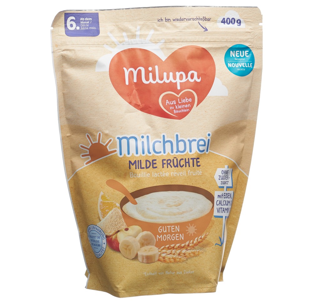 MILUPA bouillie lactée réveil fruité 6m+ 400 g MILUPA bouillie lactée réveil fruité 6m+ 400 g