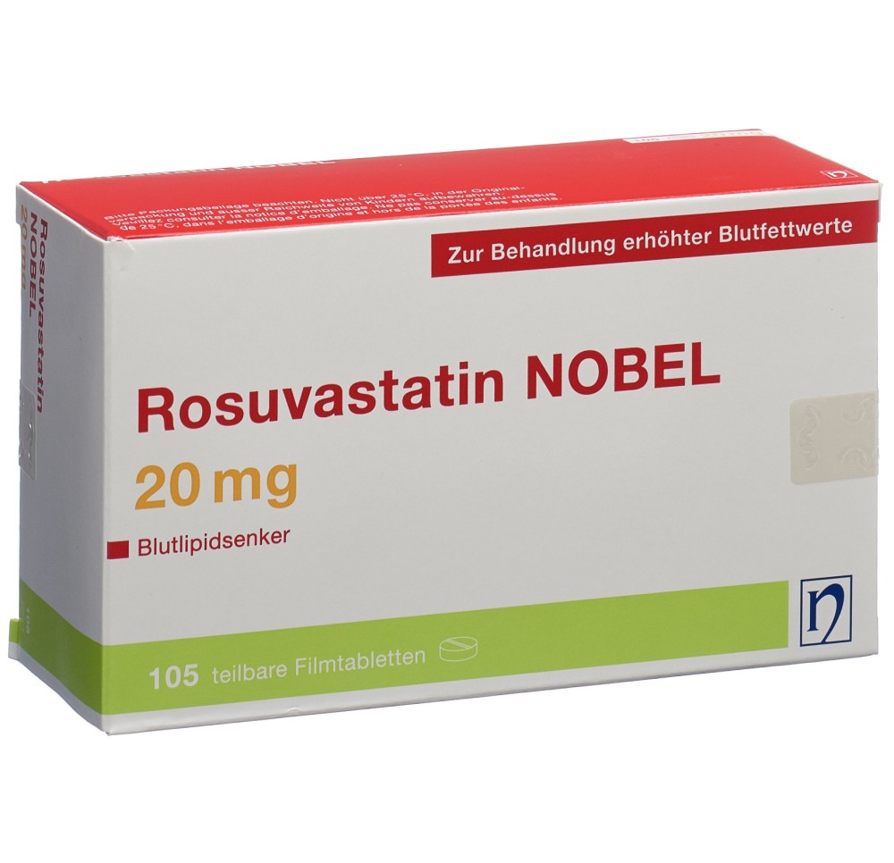 ROSUVASTATIN NOBEL cpr pell 20 mg 105 pce ROSUVASTATIN NOBEL cpr pell 20 mg 105 pce