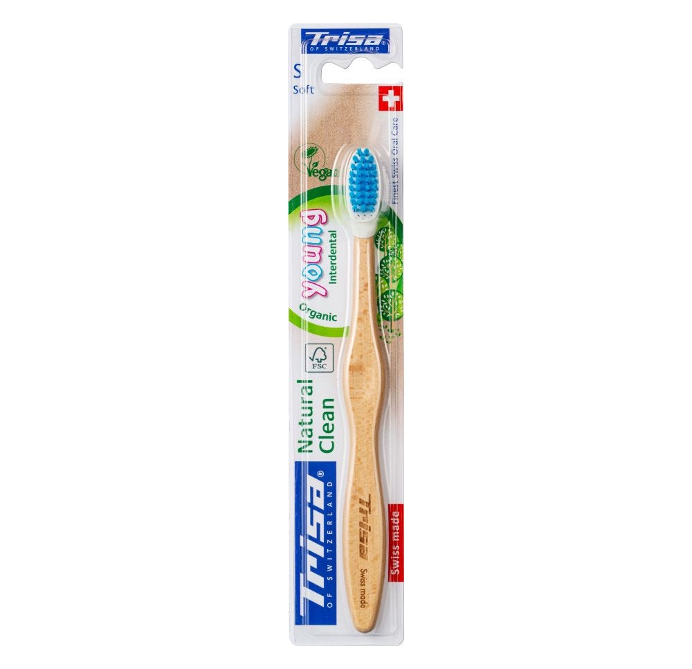 TRISA Natural Clean brosse à dents bois Young soft TRISA Natural Clean brosse à dents bois Young soft