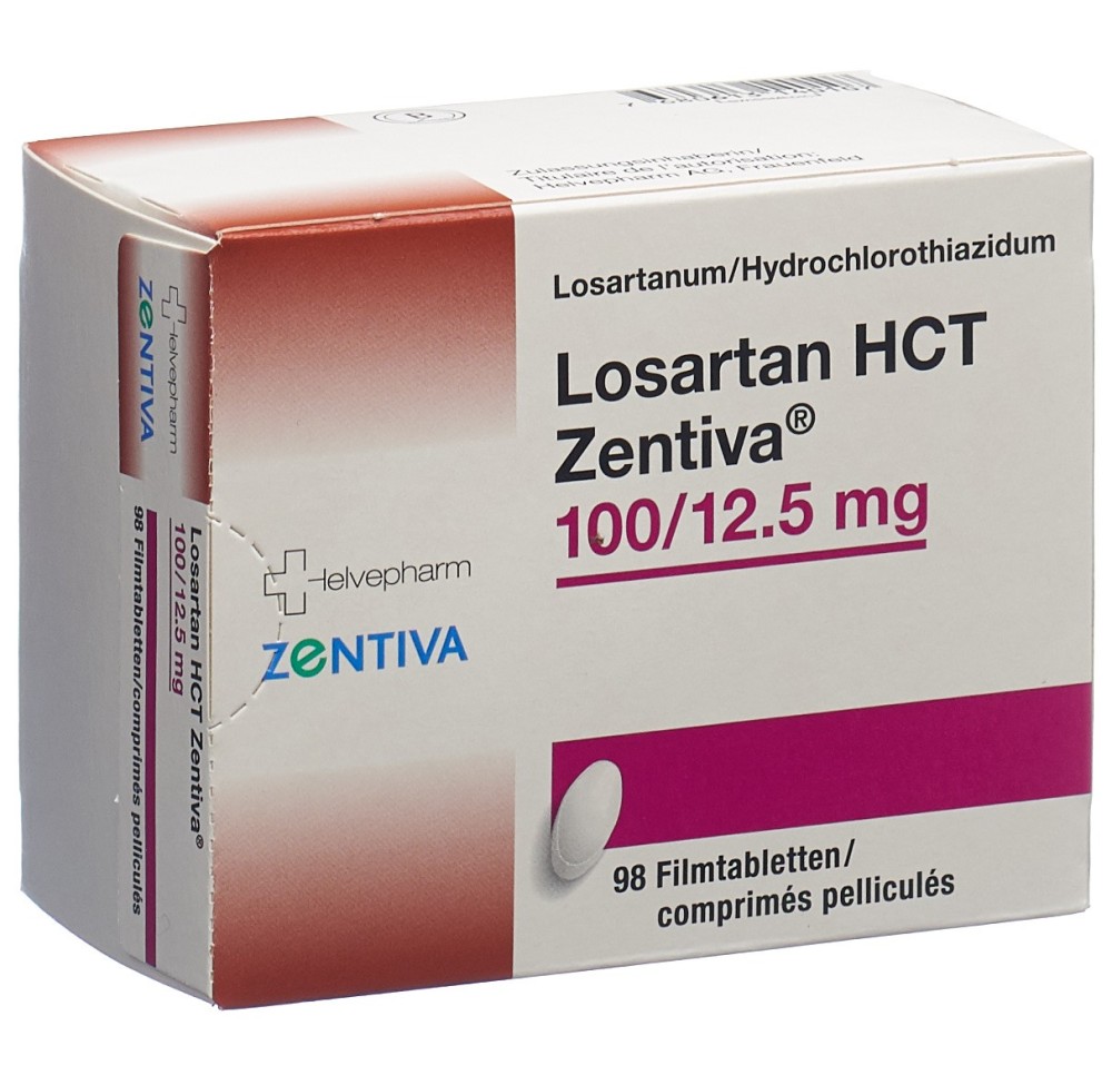 LOSARTAN HCT Zentiva cpr pell 100/12.5 mg 98 pce LOSARTAN HCT Zentiva cpr pell 100/12.5 mg 98 pce