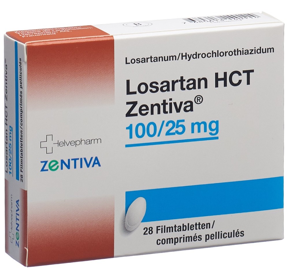 LOSARTAN HCT Zentiva cpr pell 100/25 mg 28 pce LOSARTAN HCT Zentiva cpr pell 100/25 mg 28 pce