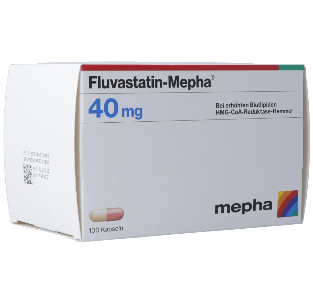 FLUVASTATIN Mepha caps 40 mg 100 pce FLUVASTATIN Mepha caps 40 mg 100 pce