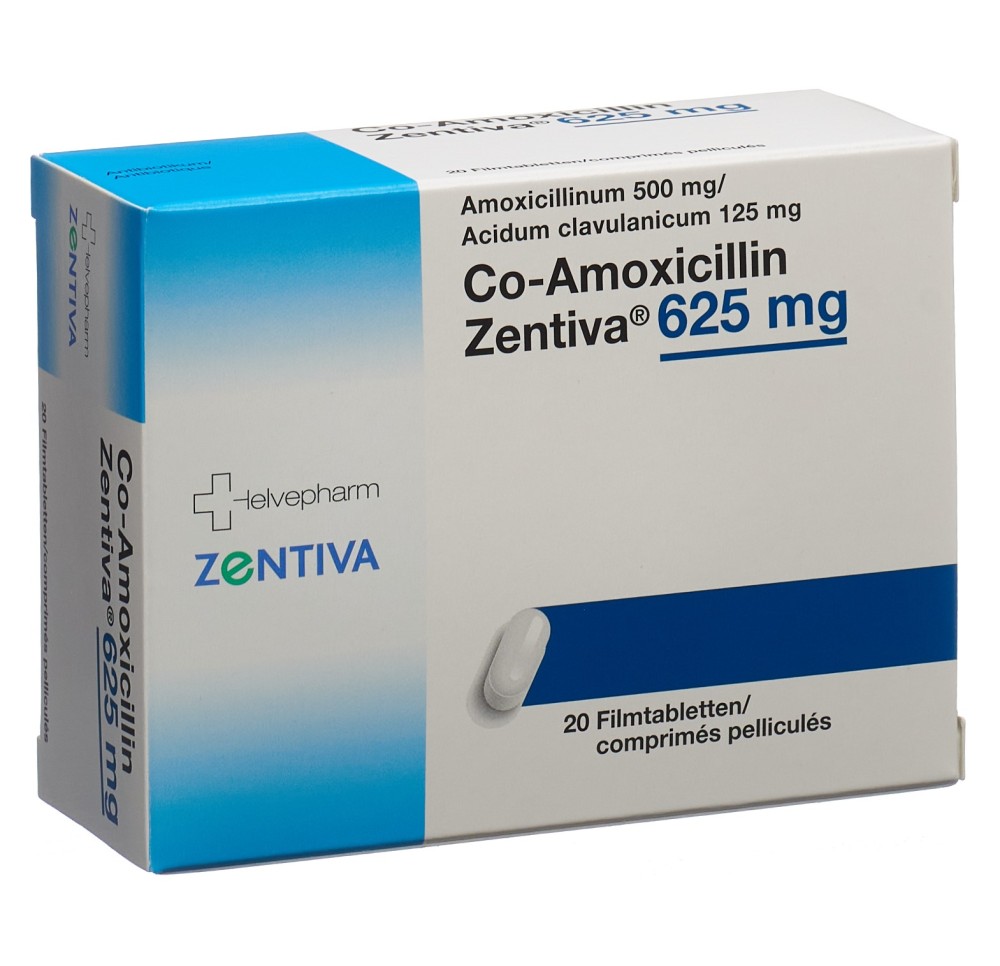 CO-AMOXICILLIN Zentiva cpr pell 625 mg 20 pce CO-AMOXICILLIN Zentiva cpr pell 625 mg 20 pce