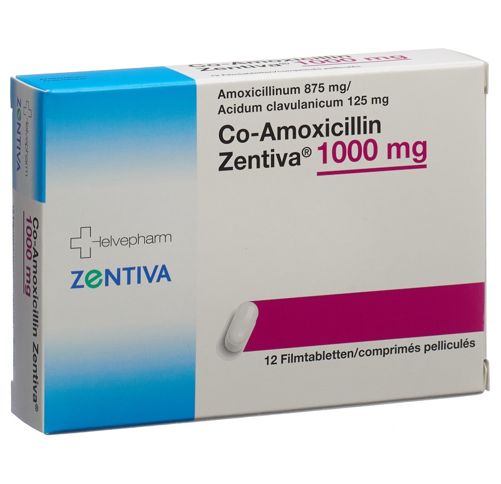 CO-AMOXICILLIN Zentiva cpr pell 1000 mg 12 pce CO-AMOXICILLIN Zentiva cpr pell 1000 mg 12 pce
