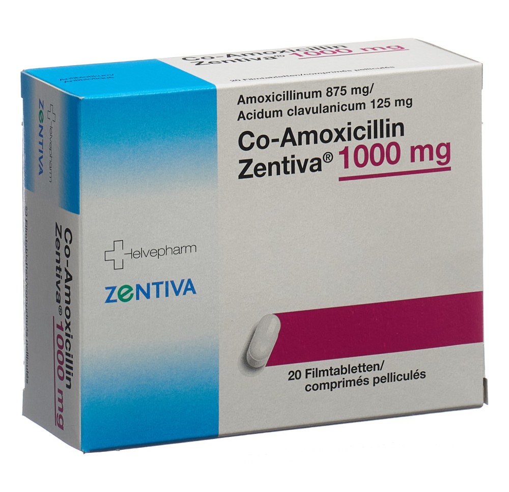 CO-AMOXICILLIN Zentiva cpr pell 1000 mg 20 pce CO-AMOXICILLIN Zentiva cpr pell 1000 mg 20 pce