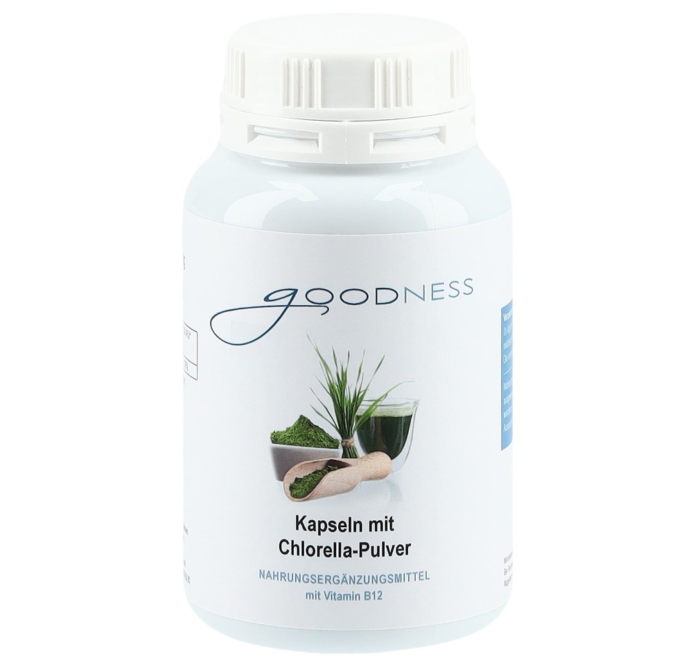 GOODNESS Chlorella Pulv Vit B12 caps 600 mg 90 pce