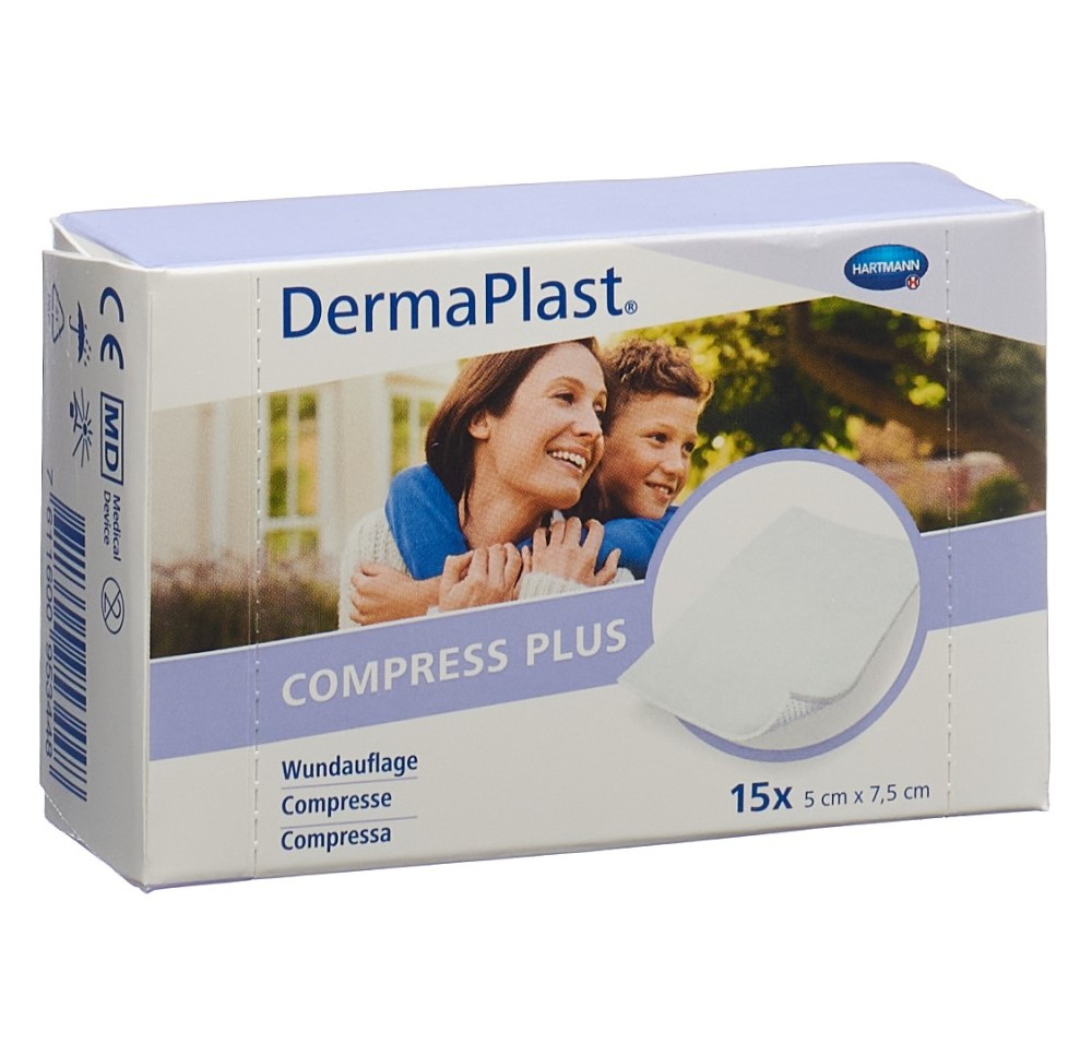 DERMAPLAST Compress Plus 5x7.5cm 15 pce