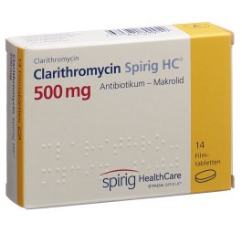 CLARITHROMYCINE Spirig HC cpr pell 500 mg 14 pce