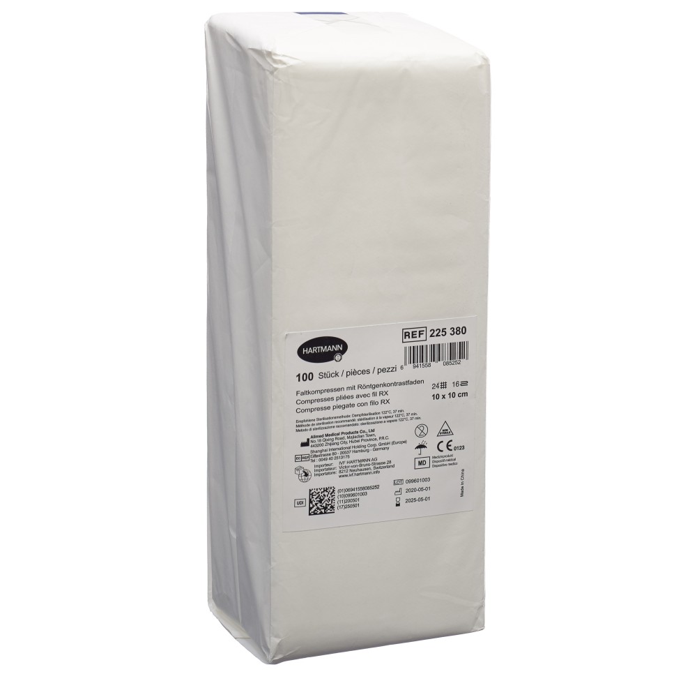IVF compr pliées RX T24 10x10cm 16cou 100 pce
