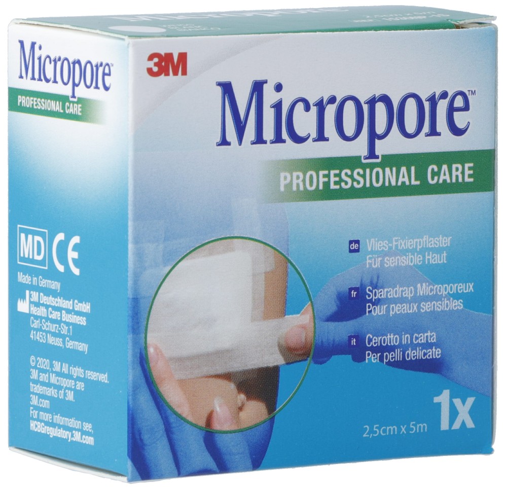 3M MICROPORE VLIES s disp 25mmx5m blanc ref