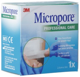 3M MICROPORE VLIES s disp 25mmx5m blanc ref