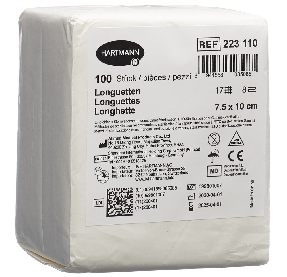 IVF longuette T17 7.5x10cm 8couche 100 pce