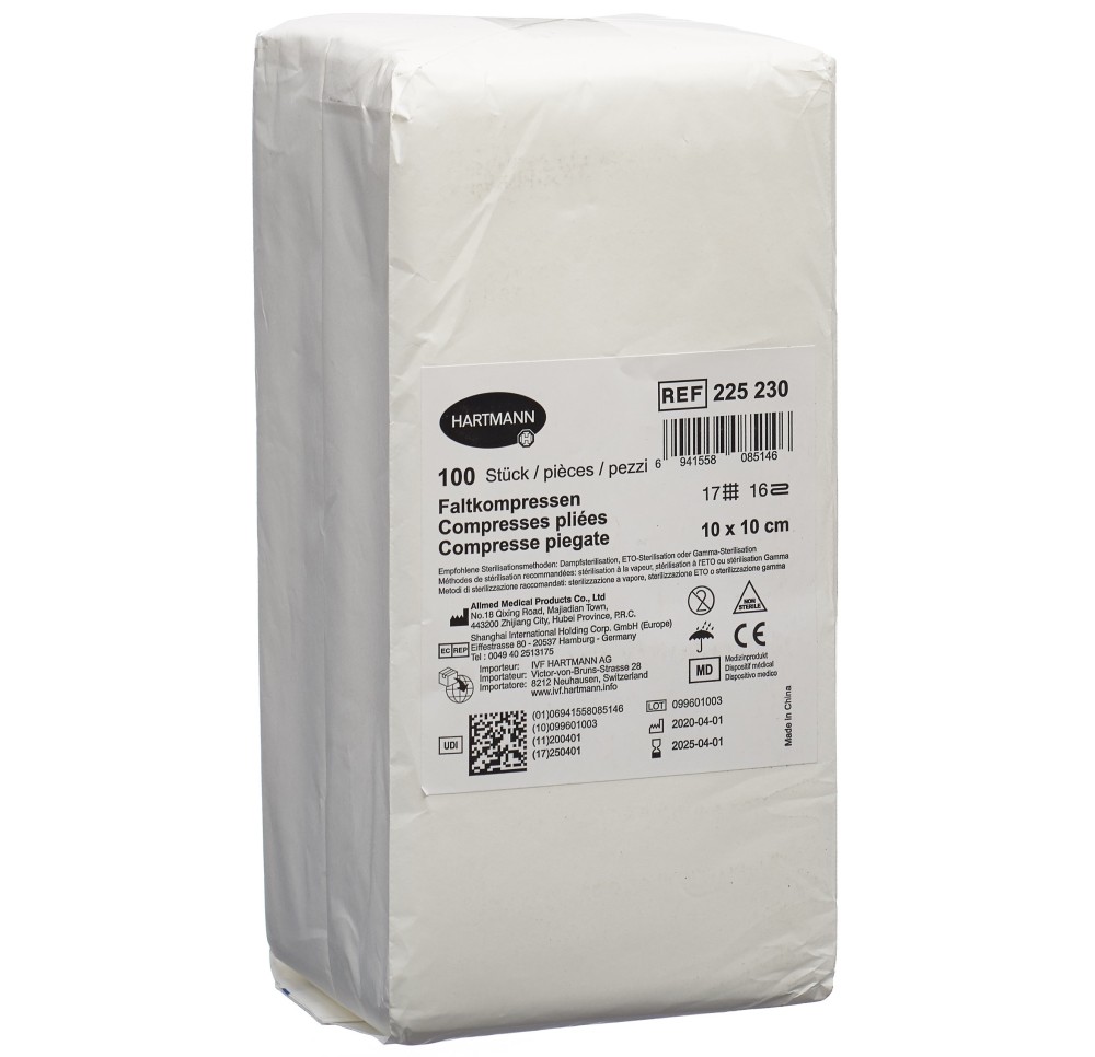 IVF compr pliées T17 10x10cm 16couche 100 pce