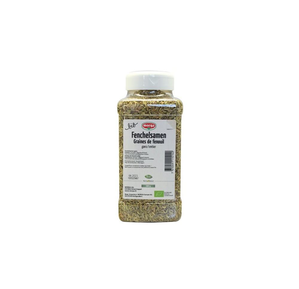 MORGA épice graines fenouil entier bio bte 380 g MORGA épice graines fenouil entier bio bte 380 g