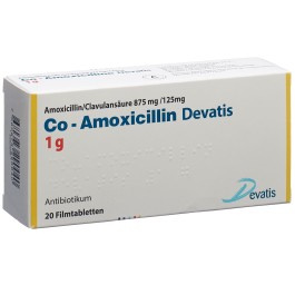CO-AMOXICILLINE Devatis cpr pell 1 g 20 pce
