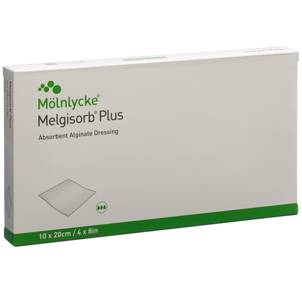 MELGISORB PLUS pans alginate 10x20cm stér 10 pce