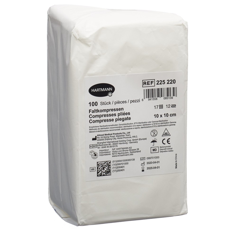IVF compr pliées T17 10x10cm 12couche 100 pce