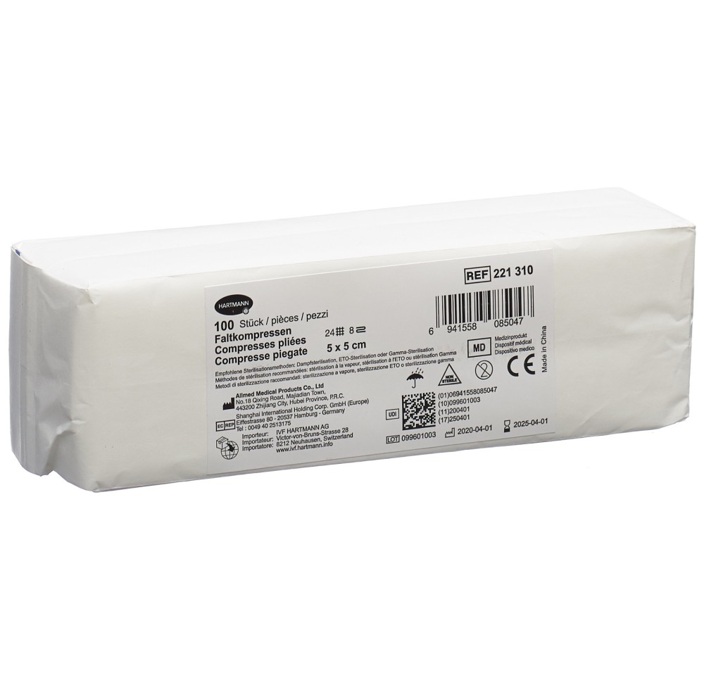 IVF compr pliées T24 5x5cm 8couche 100 pce