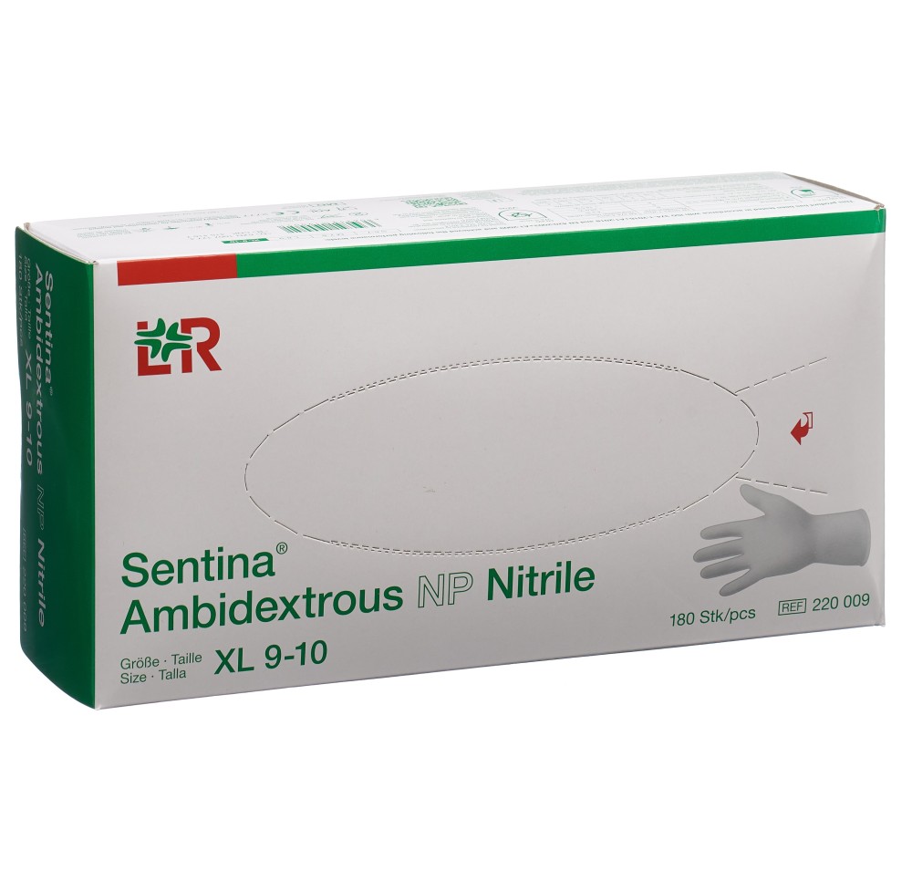 SENTINA Ambidextrous XL 9-10 Nitrile n pou 180 pce