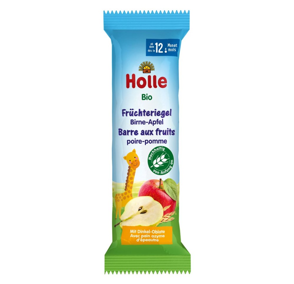 HOLLE barre fruits pomme poire bio 25 g HOLLE barre fruits pomme poire bio 25 g