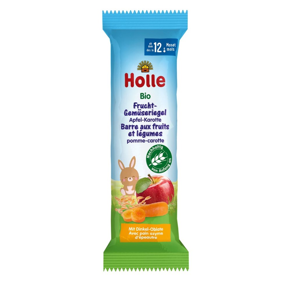 HOLLE barre fruits légumes pom carot bio 25 g HOLLE barre fruits légumes pom carot bio 25 g