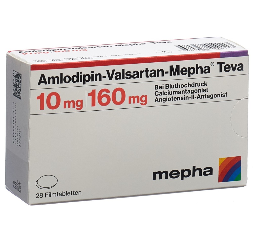 AMLODIPIN VALSARTAN Mepha Teva 10/160mg 28 pce AMLODIPIN VALSARTAN Mepha Teva 10/160mg 28 pce