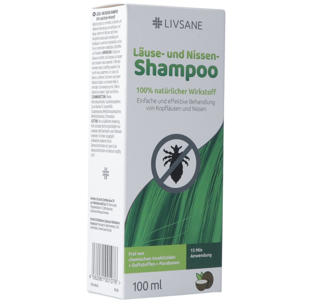 LIVSANE shampoing anti-poux lentes naturel 100 ml LIVSANE shampoing anti-poux lentes naturel 100 ml