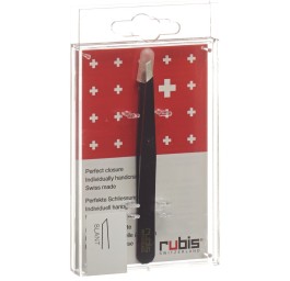 RUBIS pincette biseautée noire inox