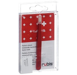 RUBIS pincette biseautée rouge inox