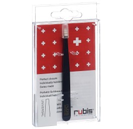 RUBIS pincette droite noire inox