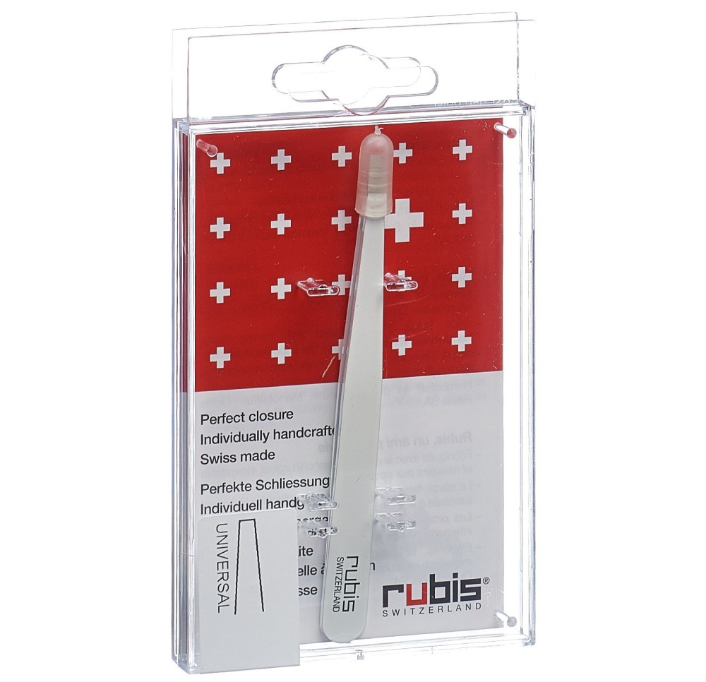 RUBIS pincette droite blanche inox