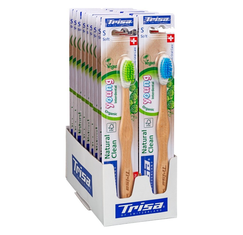 TRISA Natural Clean br dents bois Young disp 18pce