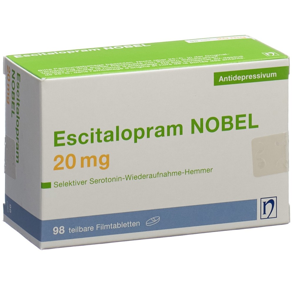 ESCITALOPRAM NOBEL cpr pell 20 mg 98 pce ESCITALOPRAM NOBEL cpr pell 20 mg 98 pce