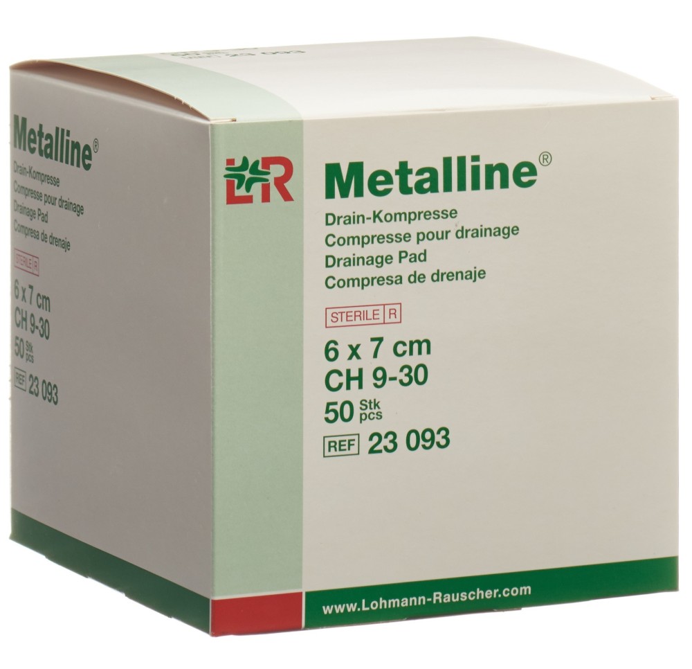 METALLINE compresse drainage 6x7cm stérile 50 pce METALLINE compresse drainage 6x7cm stérile 50 pce