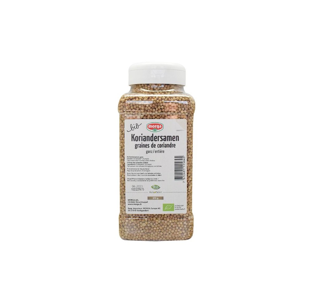MORGA épice grain coriandre entière bio bte 375 g MORGA épice grain coriandre entière bio bte 375 g