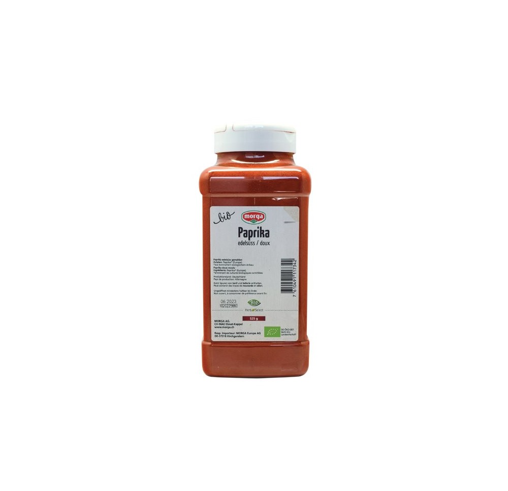 MORGA épice paprika doux moulu bio bte 525 g MORGA épice paprika doux moulu bio bte 525 g