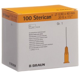 STERICAN aigui 20G 0.90x40mm jaune luer 100 pce
