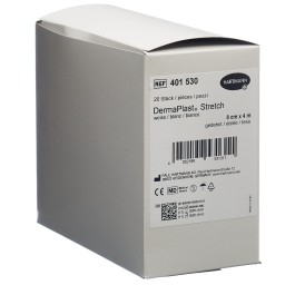DERMAPLAST Stretch bande gaze 8cmx4m blanc 20 pce
