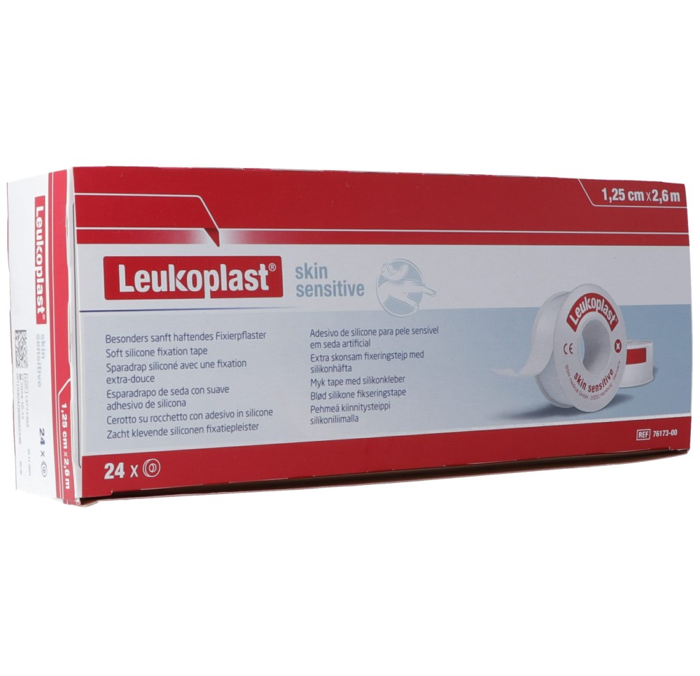 LEUKOPLAST skin sens sil 1.25cmx2.6m 24 pce LEUKOPLAST skin sens sil 1.25cmx2.6m 24 pce