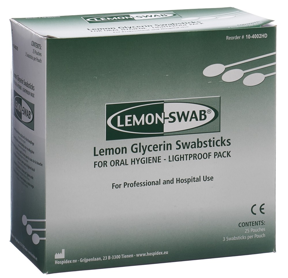 LEMON-SWAB bâtonnets ouatés glycér citr 25 x 3 pce