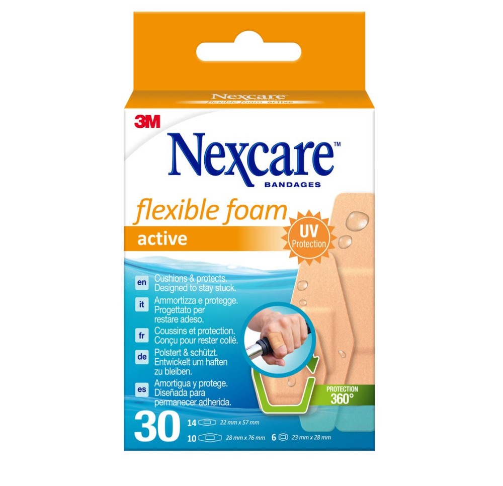 3M NEXCARE pansem foam activ 3 tailles ass 30 pce