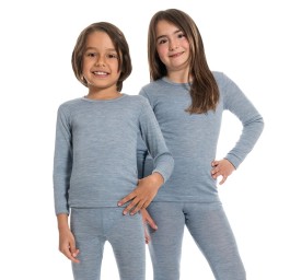 EUSANA kids manches longues Gr128 bleu cla chiné